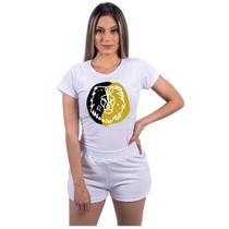 Camisa T-SHIRT Signo Feminina Estampa De Zodíaco Baby Look - Methodic