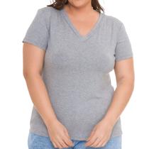 Camisa T-shirts Plus Size Blusa Decote V Lisa 3013.6.C2