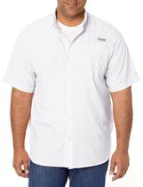 Camisa Tamiami II SS masculina grande e alta da Columbia, branca, grande Camisa Tamiami II SS masculina grande e alta da Columbia, branca, grande