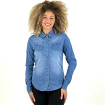 Camisa Tanise Manga Longa Jeans Feminina