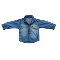 Camisa Tecido Infantil Jeans Manga Longa Algodão