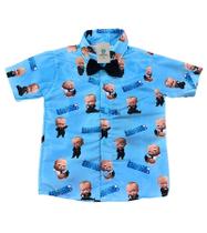 Camisa Temática Poderoso Chefinho Azul Tam.P (1 a 2 Anos)