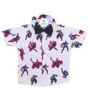 Camisa Temática Vingadores Branco PP (1 Ano) Camisa Temática Vingadores Branco PP (1 Ano)