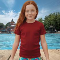 Camisa Térmica Infantil Menina Manga Curta Proteção Solar Segunda Pele de 2 a 12 anos Uv50+