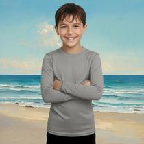 Camisa Térmica Infantil Menino Manga Longa Proteção Solar Segunda Pele de 2 a 12 anos Uv50+