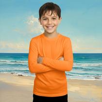 Camisa Térmica Infantil Menino Manga Longa Proteção Solar Segunda Pele de 2 a 12 anos Uv50+