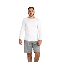 Camisa Térmica Manga Longa Proteção UV Segunda Pele Malha Fria Unissex Academia