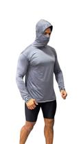 Camisa Térmica Masculina Manga Longa Com Capuz e Bala Clava Touca Ninja Proteção Solar Camisa Térmica Masculina Manga Longa Com Capuz e Bala Clava Touca Ninja Proteção Solar