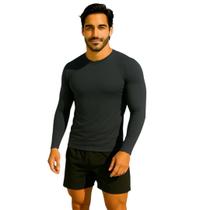 Camisa Termica Segunda Pele Com Protecao UV Camiseta Malha Fria Unissex Academia Manga Longa