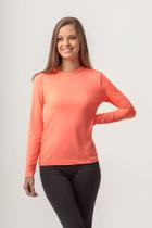 Camisa térmica segunda pele feminina laranja fluor