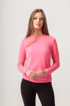 Camisa térmica segunda pele feminina rosa neon