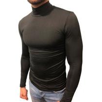 Camisa Térmica Segunda Pele - Gola Rolê Manga Longa Masculina (Preta) - asatex