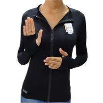 Camisa térmica UV Proteção feminina blusa Ciclista Zíper Frontal - BUNITA