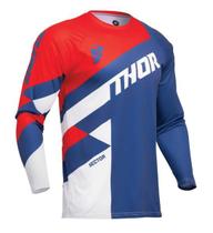 Camisa Thor Sector Checker Navy/Red -S (Eua) P (Br)