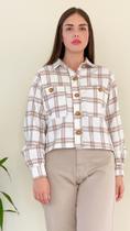 Camisa Tipo Casaco Manga Longa Xadrez Camisa Tipo Casaco Manga Longa Xadrez