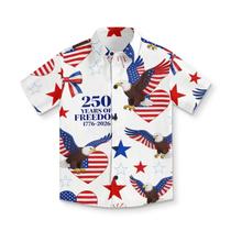 Camisa Toddler Boy Button Down Frymappies 250º aniversário Camisa Toddler Boy Button Down Frymappies 250º aniversário