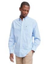 Camisa Tommy Hilfiger Casual de Manga Comprida - Azul Enevoado