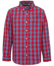 Camisa Tommy Hilfiger de manga comprida para meninos Kirk Fireside Plaid 3Y