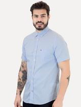 Camisa Tommy Hilfiger Masculina Manga Curta Pocket Gingham Azul Claro Camisa Tommy Hilfiger Masculina Manga Curta Pocket Gingham Azul Claro