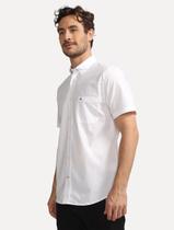 Camisa Tommy Hilfiger Masculina Manga Curta Regular Pocket Poplin Branca Camisa Tommy Hilfiger Masculina Manga Curta Regular Pocket Poplin Branca