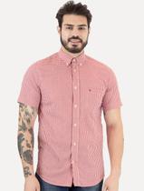 Camisa Tommy Hilfiger Masculina Manga Curta Xadrez Gingham Branca/Vermelha Camisa Tommy Hilfiger Masculina Manga Curta Xadrez Gingham Branca/Vermelha