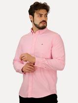 Camisa Tommy Hilfiger Masculina Regular Core Oxford Rosa Mescla