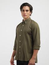 Camisa Tommy Hilfiger Masculina Regular Fit Cotton Oxford Verde Militar - Cor Verde militar - Tamanho S/P