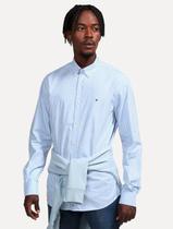 Camisa Tommy Hilfiger Masculina Xadrez Gingham Branca/Azul Claro Camisa Tommy Hilfiger Masculina Xadrez Gingham Branca/Azul Claro