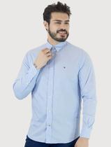 Camisa Tommy Hilfiger Masculina Xadrez Gingham Branca/Azul Camisa Tommy Hilfiger Masculina Xadrez Gingham Branca/Azul