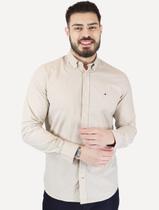 Camisa Tommy Hilfiger Masculina Xadrez Gingham Branca/Cáqui Camisa Tommy Hilfiger Masculina Xadrez Gingham Branca/Cáqui