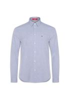 Camisa Tommy Jeans Classica Oxford Azul