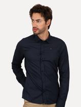 Camisa Tommy Jeans Masculina Slim Original Stretch Azul Marinho