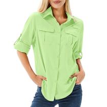 Camisa Toumett feminina UPF 50+ de manga comprida com proteção solar UV Camisa Toumett feminina UPF 50+ de manga comprida com proteção solar UV