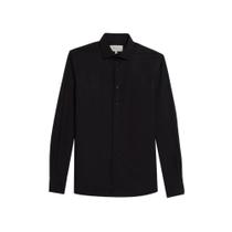 Camisa tricoline lisa preto - dudalina