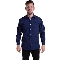 Camisa Tricoline Manga Longa Azul Noite