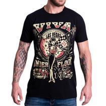 Camisa tshirt masculina blusa algodão casual corte a fio sem acabamento regata malha premium moderna reta despojada com estampa las vegas