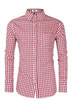 Camisa UeLoop Bavarian Oktoberfest Carnival xadrez vermelha para homens Camisa UeLoop Bavarian Oktoberfest Carnival xadrez vermelha para homens