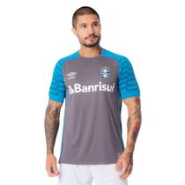 Camisa Umbro Goleiro Grêmio 2021 Masculina - Cinza e Azul