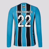 Camisa Umbro Grêmio I 2025 Manga Longa 22 Braithwaite Camisa Umbro Grêmio I 2025 Manga Longa 22 Braithwaite