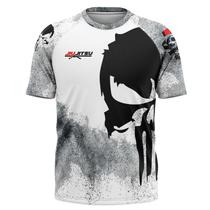 Camisa Usual Jiu-Jitsu Academia Treino Proteção Uv50 Camiseta Dry - Justiceiro - Black Cat Sport Wear