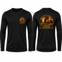Camisa Uv +50 Cavalo Quarto de Milha Frente e Costas cor:PretoTamanho:G