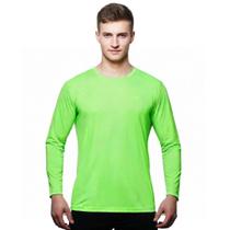 Camisa Uv +50 Manga Longa Slim cor:Verde LimãoTamanho:G