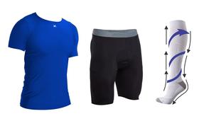 Camisa UV Bermuda Meia Compressão Futebol Corrida Bike Proteção Solar Kit com 3 Peças Original Kanxa