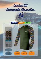 Camisa UV Estampada Masculino, Facilita a Transpiração