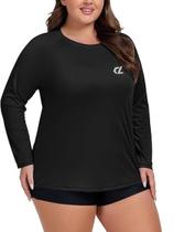 Camisa Uv Feminina Plus Size Blusa Proteção 50 Manga Longa Camiseta Térmica
