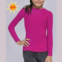 Camisa Uv50+ Infantil Proteção Solar Unissex Manga Longa Piscina Praia Esportes