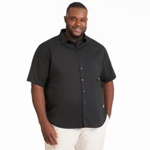 Camisa Van Heusen 4XLT Big & Tall Manga Curta Preta Camisa Van Heusen 4XLT Big & Tall Manga Curta Preta