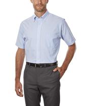 Camisa Van Heusen Vestido masculino de manga curta, ajuste regular, azul