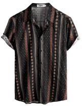 Camisa VATPAVE Floral Havaiana de Manga Curta Preta GG Camisa VATPAVE Floral Havaiana de Manga Curta Preta GG