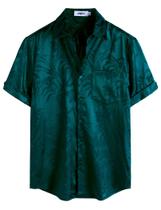 Camisa VATPAVE Summer Jacquard, ajuste regular, manga curta, masculina Camisa VATPAVE Summer Jacquard, ajuste regular, manga curta, masculina